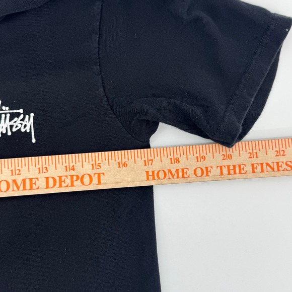Stussy Basic Logo T-Shirt Black Small Mens Graphic Crewneck Short Sleeve Tee - Picture 8 of 9